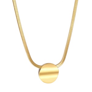 Collar de cadena con colgante de flor de acero inoxidable chapado en oro de 18 quilates, joyería de moda, collar grueso personalizado al por mayor para mujer - Product Image 2