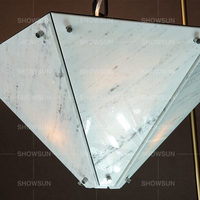Nouvelle collection de lustres en pierre de luxe, lustre moderne unique de forme polygonale, luminaire suspendu pour bar, îlot de cuisine, chambre à coucher