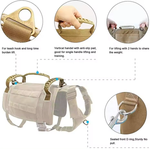 حار بيع دائم النايلون التكتيكي الكلب تسخير عاكس لا سحب الكلب سترة تسخير للكلاب المتوسطة والكبيرة - Product Image 4