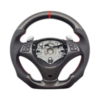 Volant en cuir personnalisé avec finition carbone pour BMW E90 E92 E82 E87 E88 E81 M3 Série E, accessoire intérieur adaptable à la voiture