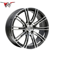 Jantes en alliage concaves profondes noir brillant 18 19 20 21 pouces, finition usinée argentée, multi-rayons, 5*112 5*120 pour BMW Audi Mercedes Benz