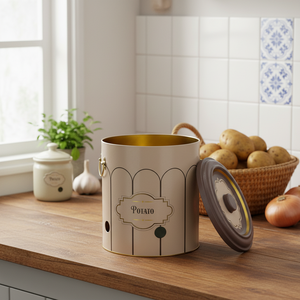 225x240 mm <b>Rectangle</b> Tin Can Potato & Onion Storage <b>Bin</b> 9L Europe Style Retro - Product Image 3