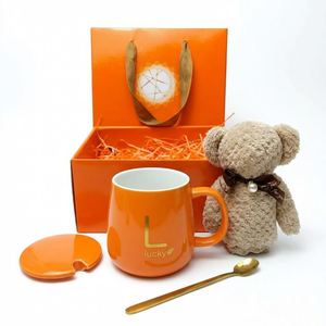 Best Sale Wedding Birthday Gift Set Multicolor OEM Ceramic <b>Mug</b> with Lid Spoon Bear Towel Factory Price for Bulk Souvenir Orders - Product Image 4