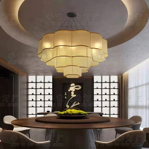 New Chinese Style Chandelier 80cm Diameter Led Warm <b>Light</b> Round Pendant For Restaurant Living Room Hotel <b>Dining</b> Room - Product Image 3