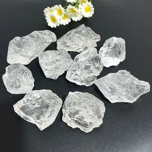 Venda quente alta qualidade reiki cura natural branco cristal claro quartzo cru pedra decoração home