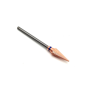 Rose Gold Coated Conical Cross Cut Tungsten Carbide Nail <b>Drill</b> <b>Bit</b> Stable Low Noise Grinding Head - Product Image 1