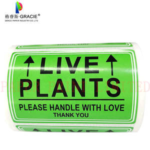 Pegatina de transporte de plantas vivas verdes 2x3 pulgadas X250, por favor, maneje con pegatina de amor, etiqueta de transporte frágil adecuada para viveros - Product Image 2