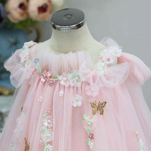 Abito per <span class=keywords><strong>bambini</strong></span> <span class=keywords><strong>bambini</strong></span> di età compresa tra 1 e 6 anni, abbigliamento per <span class=keywords><strong>bambini</strong></span>, <span class=keywords><strong>applique</strong></span>, abiti da ragazza rosa da principessa formale con lacci - Product Image 4