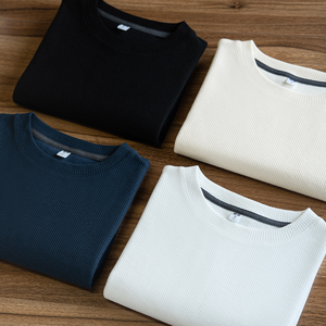 Camiseta de Manga Corta Estilo Waffle de 260G para Hombre, Verano, Casual, Holgada, Estilo Retro Americano, Tejido Grueso, Personalizable, Transpirable - Product Image 2