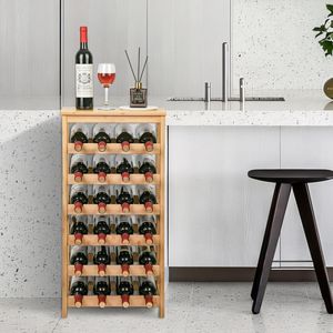 Étagère à vin en <span class=keywords><strong>bambou</strong></span> pour cuisine, 24 bouteilles, sur pied, 6 niveaux, présentoir à vin, étagères de rangement pour vin avec plateau - Product Image 3