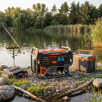 Générateur d'essence portable et durable de 2,8 kW 3,0 kW refroidi par air, 4 temps, 110 V-240 V, cadre ouvert, démarrage à distance pour la construction à domicile