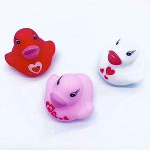 Custom Printing Own Logo Classic Baby Bath Toy <b>Vinyl</b> Non Toxic Mini Floating Yellow Rubber Duck for Valentines - Product Image 1