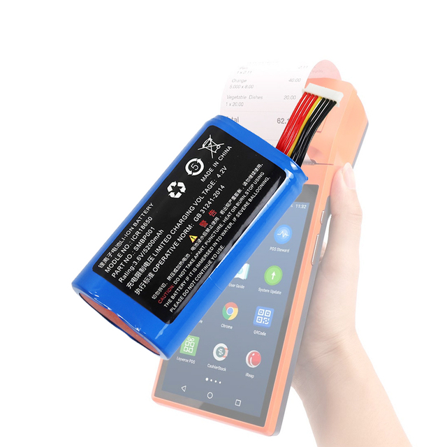 Payment Terminal Li-ion 5200mAh 3.7V ICR18650 SM 18650B4 1S2P W5920 Sunmi V1s P1 V1 Replacement Bateria Battery