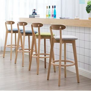 Taburete <span class=keywords><strong>de</strong></span> Bar Moderno <span class=keywords><strong>de</strong></span> <span class=keywords><strong>Madera</strong></span> con Asiento Acolchado, Silla Alta Elegante <span class=keywords><strong>para</strong></span> Isla <span class=keywords><strong>de</strong></span> <span class=keywords><strong>Cocina</strong></span>, <span class=keywords><strong>Barra</strong></span> <span class=keywords><strong>de</strong></span> Pub, Exteriores, Hoteles, Comedor, Dormitorio - Product Image 1