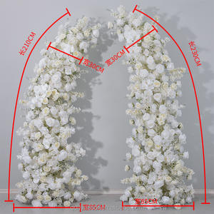 新婚舞台背景采用白兰花、玫瑰和绣球花等人造花进行布置。 - Product Image 5