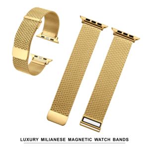 <span class=keywords><strong>Bracelet</strong></span> en maille magnétique inoxydable Offre Spéciale pour <span class=keywords><strong>Apple</strong></span> <span class=keywords><strong>Watch</strong></span> milanaise série 2/3/4/5/6/7, <span class=keywords><strong>bracelet</strong></span> de montre à boucle métallique, 38mm 42mm - Product Image 3