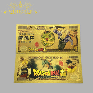 5 modèles de billets de banque japonais Dragon Z Anime plaqués or 24 carats pour cadeaux d'affaires - Product Image 3