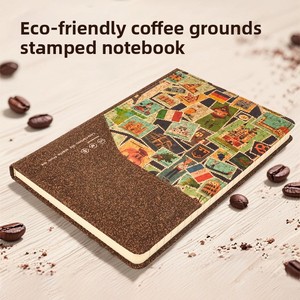 Libreta de Direcciones Creativa y Ecológica en Stock, de PU con Corcho Impreso y Posos de Café, Recuerdo de Viaje, Regalo Empresarial, A5, Sin Encuadernación - Product Image 5