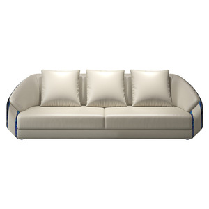 Set di Divani in Vera Pelle Stile Italiano di Lusso Leggero - Design <span class=keywords><strong>Mobile</strong></span> a Forma di Barra Dritta per Piccoli Appartamenti e Soggiorni - Product Image 5