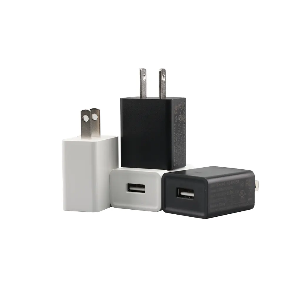 CE FCC RoHS KC pengisi daya USB 5v 2a, adaptor pengisi daya ponsel USB 5watt 10W 5Volt 500ma 1a 1,2a disetujui
