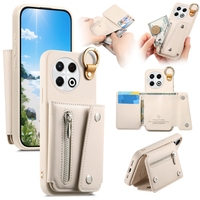 Étui portefeuille antichoc avec fermeture éclair et emplacements pour cartes pour Tecno Spark 30/Spark 30 Pro/Hot 50 Pro Plus/Smart 4 Plus/S25