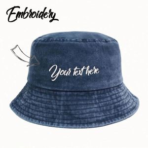 Sombrero de Pescador Bordado Personalizado Estilo Vintage, Gorra Retro Clásica de Algodón Lavado para Hombres y Mujeres, Uso Diario Informal para Pesca y Esquí - Product Image 1