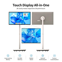 Écran tactile intelligent pour restaurant de 32 pouces, 1080p, tactile capacitif 10 points, 8 Go + 128 Go, affichage numérique Android, support roulant OEM