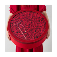 AM-GPA06A Ammy fait à la main Transparent Art papier fenêtre ensemble de trois boîtes à fleurs 99 Roses Saint Valentin cadeau boîte vide