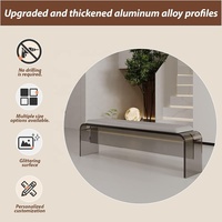 Banc long rectangulaire en acrylique transparent, chaise de salle à manger flottante de luxe léger, tabouret minimaliste pour l'entrée de la maison et le changement de chaussures, art minimaliste