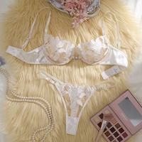 Conjunto de Lencería Elegante con Bordado de Encaje Transparente, Regalo de Lujo para Luna de Miel, Ropa de Dormir Sexy para Mujer