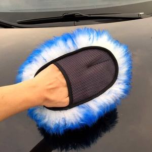 Hot bán tự động sản phẩm chăm sóc trắng màu xanh một bên len <span class=keywords><strong>Mitt</strong></span> xe làm sạch sự mềm mại da cừu rửa <span class=keywords><strong>MITT</strong></span> - Product Image 6