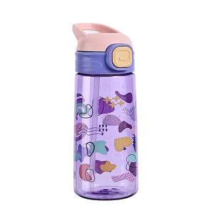 Botella de agua de 600ml con pajita para niños y niñas, botellas portátiles de viaje, taza para gimnasio, deportes, Fitness, botella para beber agua fría de verano - Product Image 4