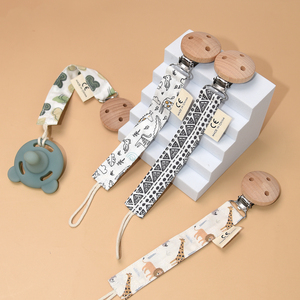 <span class=keywords><strong>Attache</strong></span>-<span class=keywords><strong>tétine</strong></span> en coton 100% pour bébé, <span class=keywords><strong>avec</strong></span> chaîne en mousseline de coton et clips en bois de hêtre et métal, pour la dentition et la suspension - Product Image 4