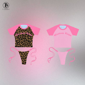 Ensemble bikini deux pièces mini pour femme, style <span class=keywords><strong>t</strong></span>-<span class=keywords><strong>shirt</strong></span> court, avec logo personnalisé, collection é<span class=keywords><strong>t</strong></span>é 2026 – Maillot <span class=keywords><strong>de</strong></span> <span class=keywords><strong>bain</strong></span> pour femme - Product Image 1