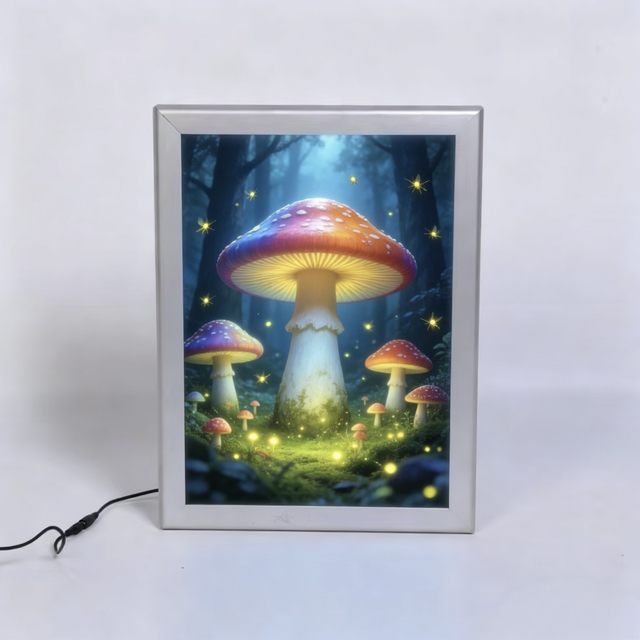 32mm Aluminum Frame LED Light Box with Square Corners and Snap Open Design for Easy Poster Replacement
