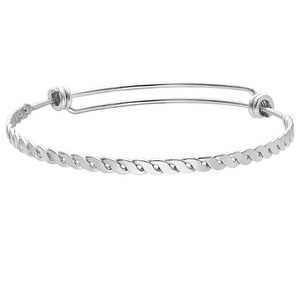 Bracciale rigido in acciaio inossidabile intrecciato regolabile intrecciato regolabile in acciaio inossidabile <span class=keywords><strong>3</strong></span> anelli avvolgenti per la creazione di gioielli fai-da-te da donna - Product Image 2