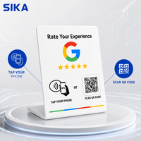 Carte de visite NFC personnalisée SIKA avec code QR encodé, support de table en acrylique 140x120mm pour lavage de voitures, clinique dentaire, hôtel et magasin