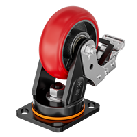 Roue de chariot à roulement scellé en polyuréthane, option de couleur personnalisée, pour la manutention de marchandises, carton en vrac, directement de l'usine