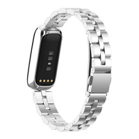 Tali Jam Tangan Stainless Steel 3-Link untuk Fitbit Luxe Fitness Tracker, Pengganti Rantai Logam