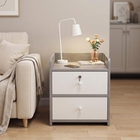 Table de chevet moderne de style nordique, écologique et durable, en bois, avec 2 tiroirs, mini-meuble de rangement pour appartement, salon ou hôtel