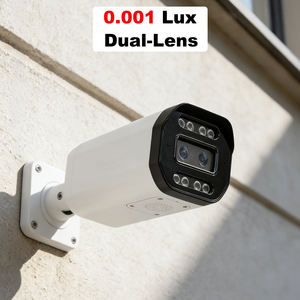 バレットカメラ 4MP 屋外 POE デュアルレンズカメラ 超低光量ナイトビジョン、防水バレット CCTV カメラ モーション検出 - Product Image 1