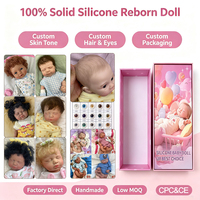 Poupée Reborn en Silicone Solide Taille Réelle 20 Pouces, Bébé Nouveau-né Réaliste, Poupée en Silicone Faite Main Personnalisée, Poupée d'Art à Collectionner, Fournisseur