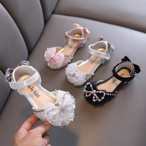 Scarpe da ballo estive per bambine con fiocco in pizzo, ballerine slip-on con paillettes colorate, nuove scarpe da cerimonia con suola morbida - Product Image 1