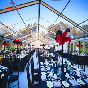 Carpa de ceremonia <span class=keywords><strong>transparente</strong></span> de <span class=keywords><strong>aluminio</strong></span> de 100x40m publicidad personalizada nueva opción barata para uso en bodas y fiestas - Product Image 2