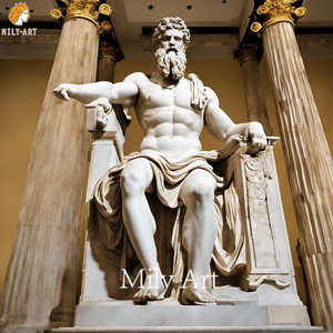 Mily Tay Chạm Khắc Cuộc Sống Kích thước đá cẩm thạch tự nhiên <span class=keywords><strong>Zeus</strong></span> tượng cho ngoài trời công viên công cộng trang trí - Product Image 2
