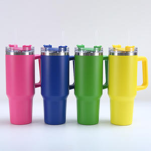 Venta al por mayor personalizado barato gris oscuro <span class=keywords><strong>comprar</strong></span> grabado Simple Rosa moderno 40oz vaso con asa <span class=keywords><strong>taza</strong></span> de viaje - Product Image 2