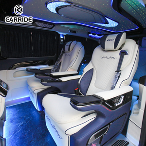 Minivan VIP Carride, intérieur personnalisé, sièges en cuir Nappa <span class=keywords><strong>cognac</strong></span>, plafond Galaxy, éclairage d'ambiance LED, sièges inclinables motorisés, rideaux d'intimité - Product Image 3