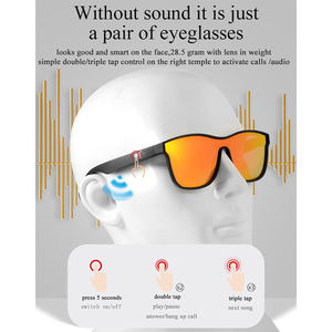 2022 mode BT appel musique sans fil lunettes de soleil Ar lunettes hommes femmes lunettes intelligentes PC caméra lunettes <span class=keywords><strong>miroir</strong></span> unisexe S noir - Product Image 2