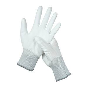 Guantes blancos recubiertos de PU de alta calidad Guantes de trabajo de uso general Guantes de seguridad resistentes al desgaste LOGOTIPO personalizable gratis - Product Image 4
