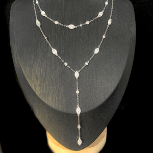 <span class=keywords><strong>Collana</strong></span> <span class=keywords><strong>Lunga</strong></span> a Y con Occhio in Zirconia Cubica 5A, Placcata Oro e <span class=keywords><strong>Argento</strong></span>, Gioielli da Donna alla Moda - Product Image 3